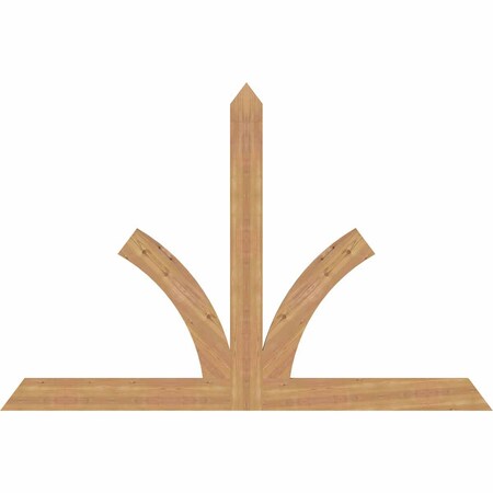 Ekena Millwork Richland Timber Gable Bracket, Western Red Cedar, 84"W x 56"H x 1 1/2"D x 5 1/2"F, 16/12 Pitch GBW084X56X0206RIC00SWR